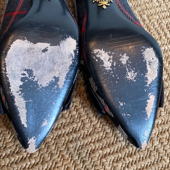 Prada Kitten heels. Plaid wool with bow - Picture 5 of 6